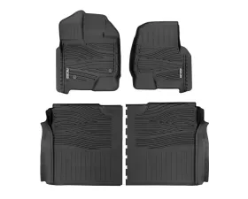 Rough Country Flex-Fit Floor Mats FR & RR Ford F-150 15-25 | F-150 Lightning 22-25 | Raptor 17-25