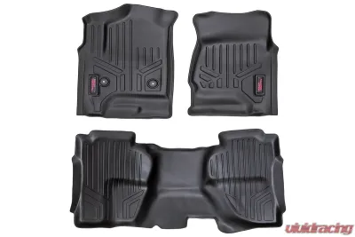 Rough Country Heavy Duty Floor Mats - Front and Rear Combo Double Cab Models - M-21412