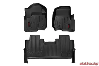 Rough Country Heavy Duty Floor Mats - Front and Rear Combo Crew Cab Models Ford 2017-2018 - M-51712