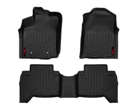 Rough Country Floor Armor Heavy Duty Floor Mats for 2016-2023 Toyota Tacoma Double Cab