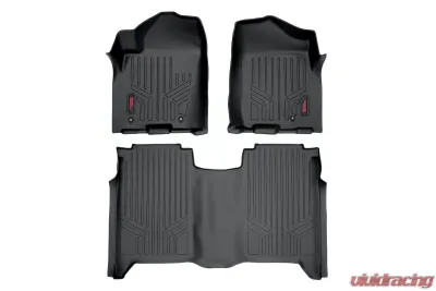 Rough Country Floor Armor Heavy Duty Floor Mats for 2004-2015 Nissan Titan Crew Cab - M-81602