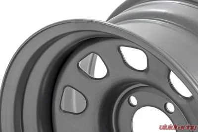 Rough Country Steel Wheel Gray 15x10 5x4.5 3.30 Bore -39 for Dodge, Ford, Jeep, Toyota - RC51-5165G