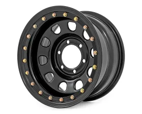 Rough Country Steel Simulated Bead Lock Wheel Black 17x9 5x5 3.30 Bore -12 for Chevy, GMC, Jeep