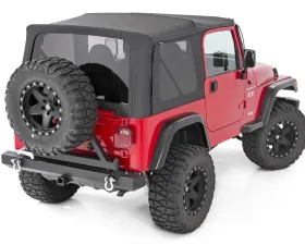 Rough Country Replacement Soft Top, Black 87-95 - Half Steel Doors Jeep Wrangler YJ 1987-1995