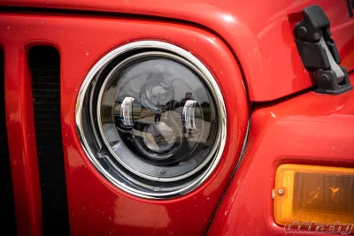 Rough Country 7 Inch LED Headlights for Jeep Wrangler 1997-2018, DOT Approved, Black Design - RCH5000