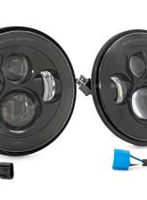 Rough Country 7 Inch LED Headlights for Jeep Wrangler 1997-2018, DOT Approved, Black Design                                     - RCH5000 - Image 5