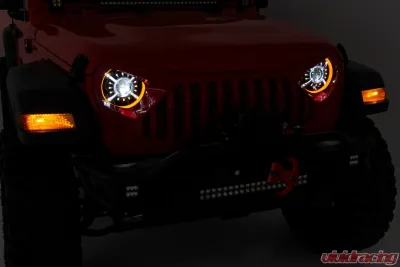 Rough Country 9 Inch DRL Halo LED Headlights DOT Approved - RCH5300
