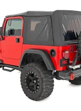 Rough Country Nerf Steps Full Length for Jeep Wrangler TJ 1997-2006, Textured Black                                     - RCJ9746A - Image 2