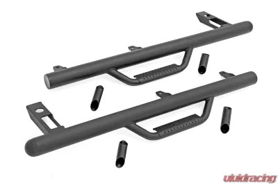 Rough Country Nerf Steps Full Length for Jeep Wrangler TJ 1997-2006, Textured Black - RCJ9746A