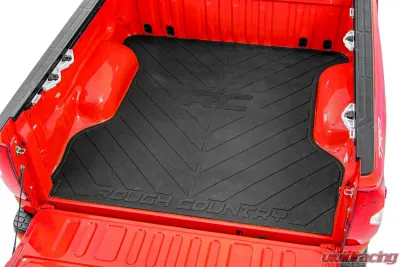 Rough Country Bed Mat 6'7" for 2019-2024 Chevrolet Silverado 1500 & GMC Sierra, Rubber RC Logo - RCM673