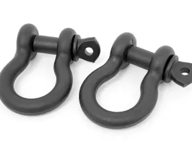 Rough Country D Ring Shackles Cast 3/4 inch Pin Pair Black