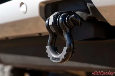Rough Country Tow Hook Brackets for 2019-2023 Ford Ranger, Durable Steel, Black Powder Coated - RS144
