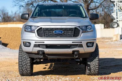 Rough Country Tow Hook Brackets for 2019-2023 Ford Ranger, Durable Steel, Black Powder Coated - RS144