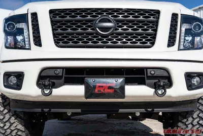 Rough Country Tow Hook Brackets for Nissan Titan 2017-2024, Durable Steel, Bolt-On D-Ring Conversion - RS149