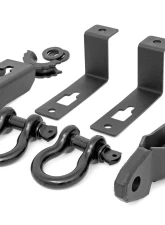 Rough Country Tow Hook Brackets D-Ring Combo for 2019-2023 Ford Ranger, Black Steel                                     - RS152 - Image 6