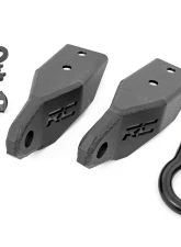 Rough Country Tow Hook Brackets D-Ring Combo for 2007-2021 Toyota Tundra, Black Steel                                     - RS153 - Image 6