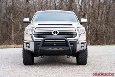 Rough Country Tow Hook Brackets D-Ring Combo for 2007-2021 Toyota Tundra, Black Steel - RS153