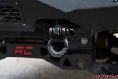 Rough Country Tow Hook Brackets D-Ring Combo for Ford F-150 2009-2020, Black Steel - RS158