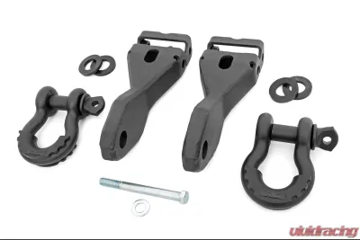 Rough Country Tow Hook Brackets D-Ring Combo for 2014-2019 Chevrolet Silverado 1500, Steel - RS170