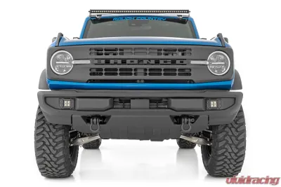 Rough Country Tow Hook Brackets D-Ring Combo for 2021-2024 Ford Bronco & Raptor, Black Steel - RS172