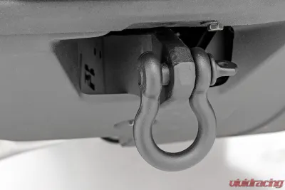 Rough Country Tow Hook Brackets D-Ring Combo for 2021-2024 Ford Bronco & Raptor, Black Steel - RS172