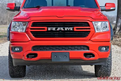 Rough Country Tow Hook Brackets for Ram 1500 2019-2021, Forged Steel, Black Powder-Coat Finish - RS182