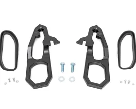Rough Country Tow Hook Brackets & Bezel Combo for 2019-2021 Ram 1500, Forged Steel, ABS