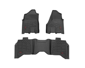 Rough Country Sure-Fit Floor Mats for Ram 2500/3500 2019-2024, Front & Rear, Thermoplastic Rubber