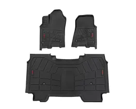 Rough Country Sure-Fit Floor Mats for 2025 Ram 1500 Crew Cab - Thermoplastic Rubber