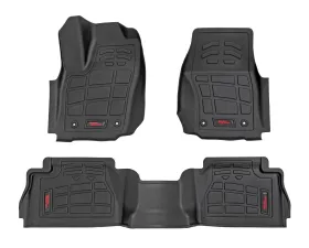 Rough Country Sure-Fit Floor Mats Front & Rear Double Cab Toyota Tacoma 24-25