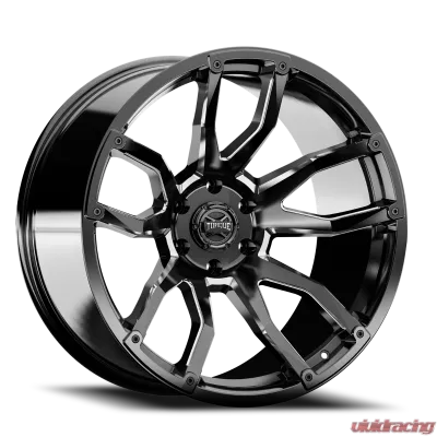 Rough Country Torque Impact Wheels 20x9 Gloss Black Milled Accents 6x135 -12mm for Ford - TW403C-20903633-12