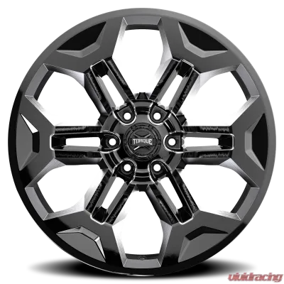 Rough Country Torque Pulse Wheels 20x9 Gloss Black -12mm 6x5.5 for Chevy, GMC, Toyota, Ford - TW405C-20908433-12