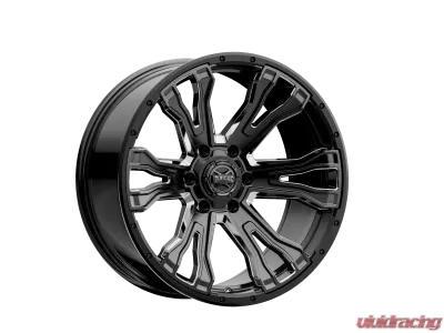 Rough Country Torque Prime Wheels 20x9 Gloss Black Milled Accent -12mm 6x5.5 Fit Chevy, Ford, GMC, Jeep, Toyota - TW407C-20908413-12