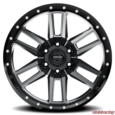 Rough Country Torque Pritchett Wheel 17x9 Anthracite Black Lip 6x5.5 for Chevy, GMC, Toyota - TW411C-1790761200