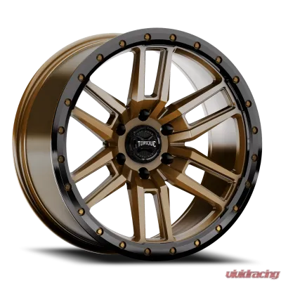 Rough Country Torque Pritchett Wheel - Bronze with Black Lip, 20x9, 6x5.5, -12mm, Fits Multiple Models - TW411C-20908407-12