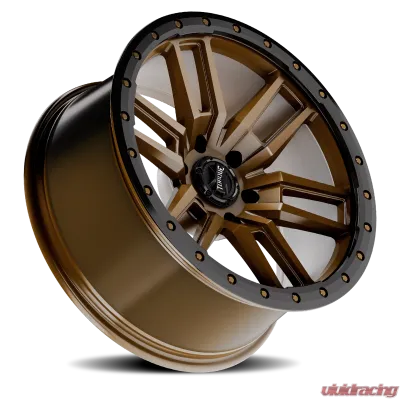 Rough Country Torque Pritchett Wheel - Bronze with Black Lip, 20x9, 6x5.5, -12mm, Fits Multiple Models - TW411C-20908407-12