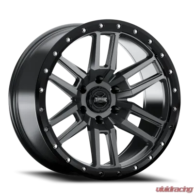 Rough Country Torque Pritchett Wheel 20x9 6x5.5 -12mm Anthracite Black Lip for Chevy, GMC, Ford, Jeep - TW411C-20908412-12