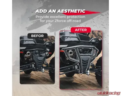 Kemimoto Rear Bumper Brush Guard CFMOTO Zce 950 Accessories - B0101-03801BK