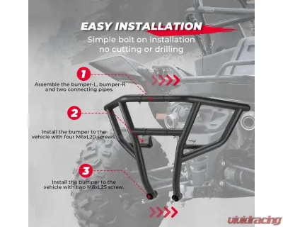 Kemimoto Rear Bumper Brush Guard CFMOTO Zce 950 Accessories - B0101-03801BK