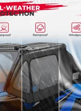 Kemimoto Soft Upper Doors Kit Kawasaki Teryx KRX 1000                                     - B0102-02002BK - Image 2