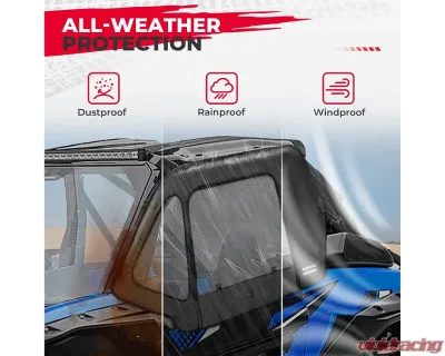 Kemimoto Soft Upper Doors Kit Kawasaki Teryx KRX 1000 - B0102-02002BK