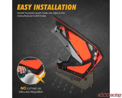 Kemimoto Panels Insert Kit Lower Door Valance Polaris RZR 2020-2023 - B0102-02101BK