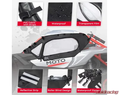 Kemimoto Soft Cab Enclosures Upper Door / Upper Windows Can-am Maverick X3 - B0102-02201BK