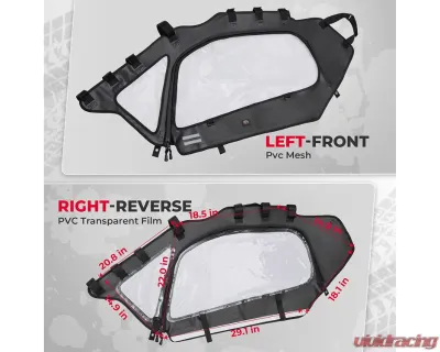 Kemimoto Soft Cab Enclosures Upper Door / Upper Windows Can-am Maverick X3 - B0102-02201BK