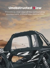 Kemimoto Soft Door / Upper Windows Water-resistant Windshield Polaris RZR XP 1000/XP 2014+                                     - B0102-02501BK - Image 6
