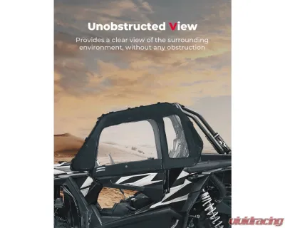 Kemimoto Soft Door / Upper Windows Water-resistant Windshield Polaris RZR XP 1000/XP 2014+ - B0102-02501BK