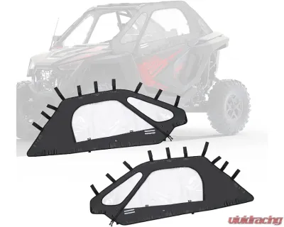 Kemimoto 2 Soft Upper Doors w/ Zippers | Upper Windows Polaris RZR PRO XP 2020-2023 - B0102-02601BK