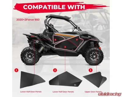 Kemimoto Aluminum Lower Doors Inserts Cfmoto Zce 950 - B0102-02701BK
