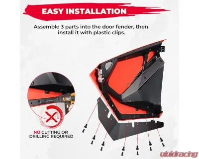Kemimoto Lower Door Panels Insert Kit Polaris RZR 2020-2023 - B0102-02901BK