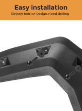 Kemimoto Fender Flare Front | Rear Extended Mud Guards Can Am Defender                                     - B0103-01001BK - Image 4
